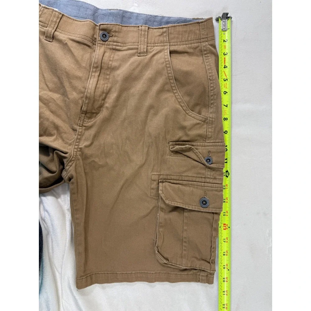 Iron Co Cargo Shorts Men's 34 Tan Stretch Twill Utility Workwear
